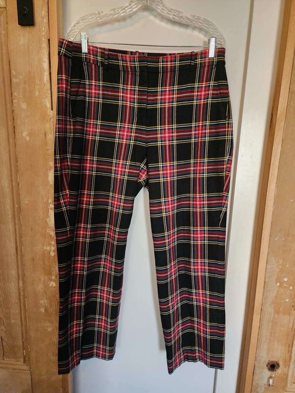 Women's J.Crew Black Plaid "Kallie" Dress Pants with Red and Yellow Tartan (14)